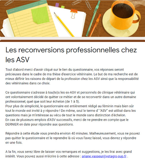 Enquête thèse Ariane Vasseur départ des ASV