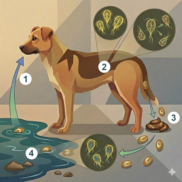 2520 giardiose chien cycle contamination