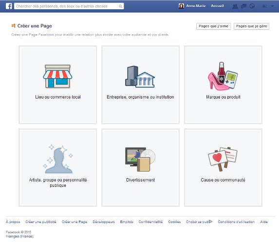 Créer une page facebook 3